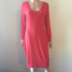 Sexy red long sleeve dress